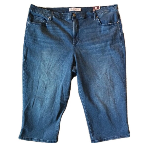 Gloria Vanderbilt Amanda Denim Capri Cropped Jeans 20W Stretch Swan Series New - Picture 1 of 13
